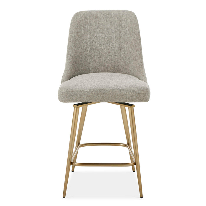 Bramwell - Upholstered Counter Stool - Gray / Gold