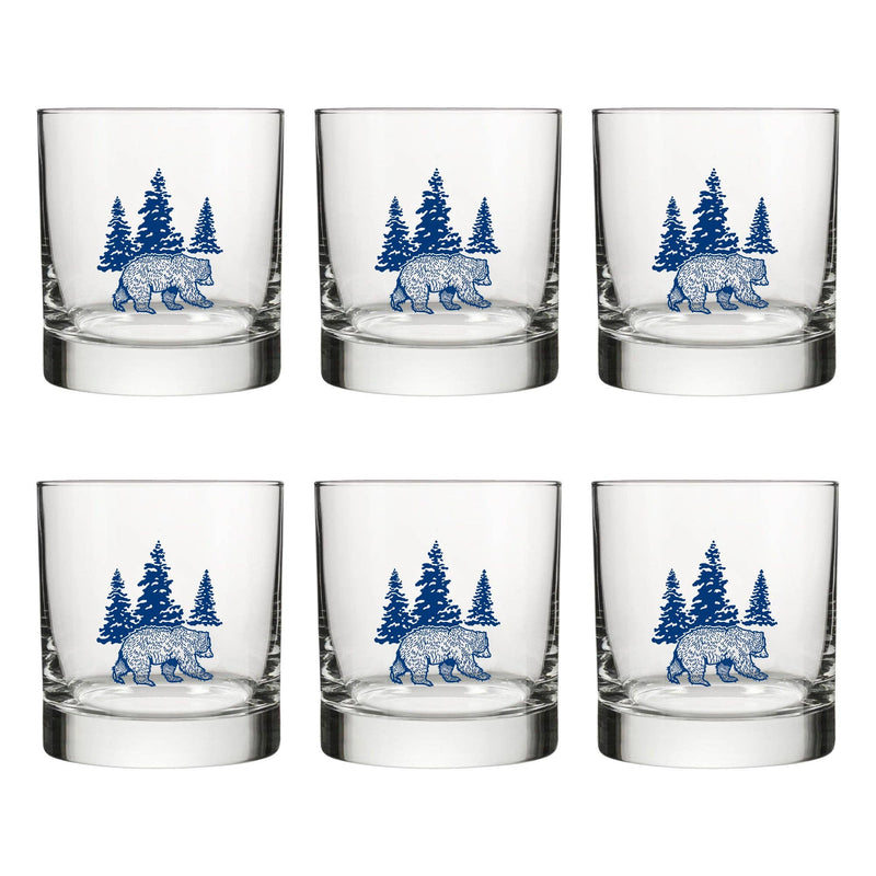 Whiskey Glass | Bear Glass | Forest Glass | Screen Printed