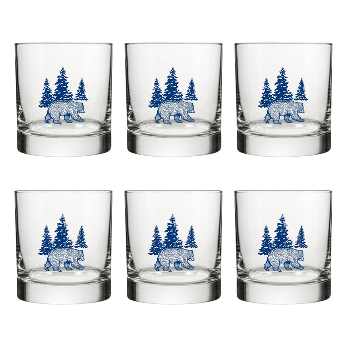 Whiskey Glass | Bear Glass | Forest Glass | Screen Printed