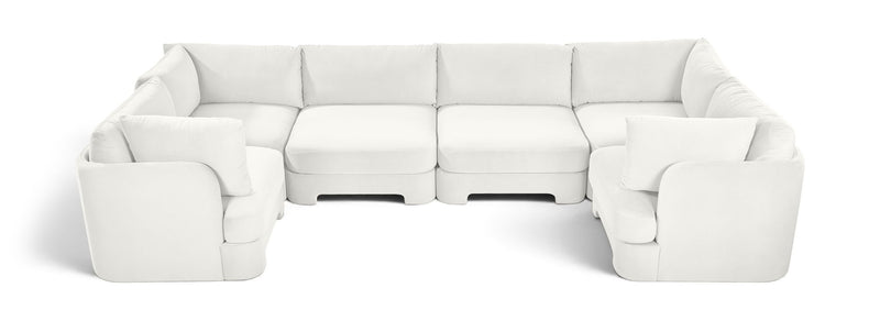 Hammond - Velvet Performance Fabric Upholstered 6 Piece U-Shaped Sectional