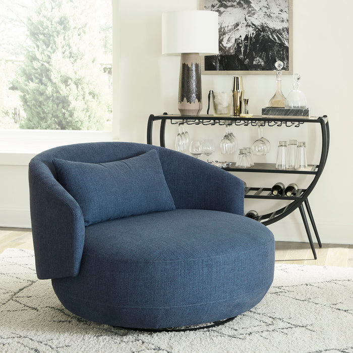 Haley - Upholstered Swivel Cuddler Chair