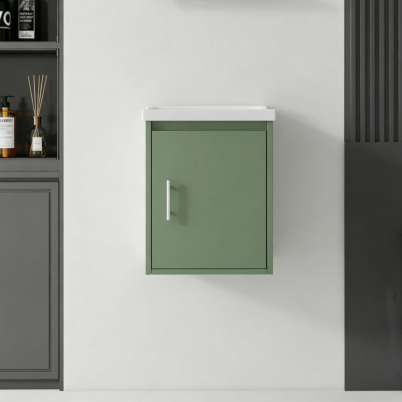 Floating Bathroom Vanity Combo, Wall Mounted Cabinet With Sink & Soft Close Doors For Small Bathrooms