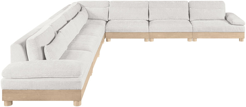 Turin - Chenille Fabric Upholstered Modular Sectional - White