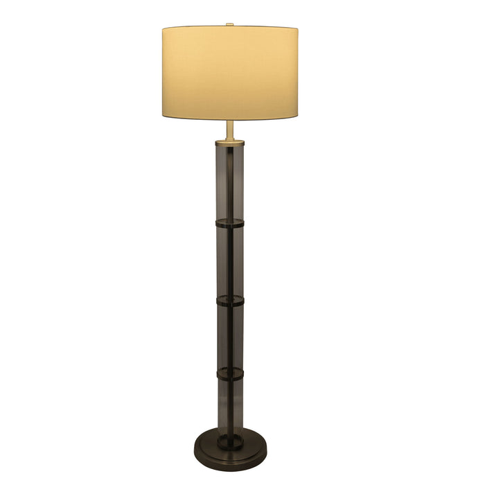 Nimbus - Floor Lamp With 3 Way Rotary Switch Clear Body Base - Silver Gray / White