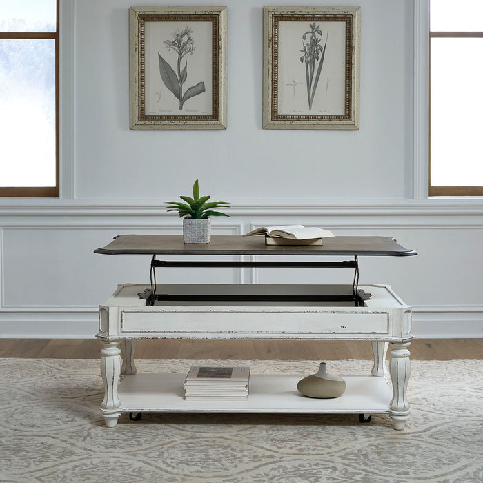 Magnolia Manor - Lift Top Cocktail Table - White