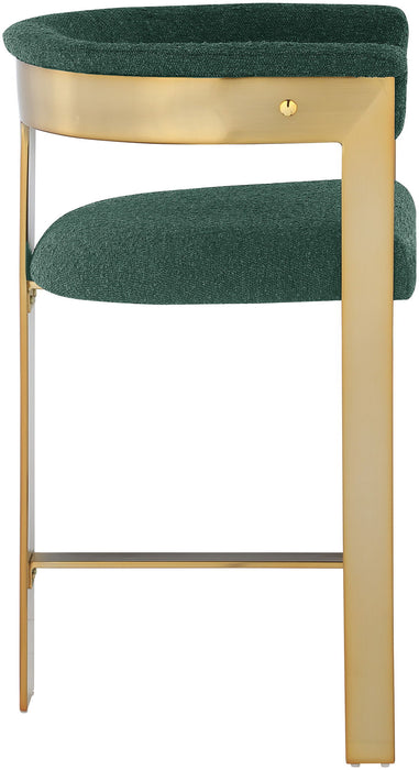 Romeo - Boucle Counter Stool With Gold Base (Set of 2)