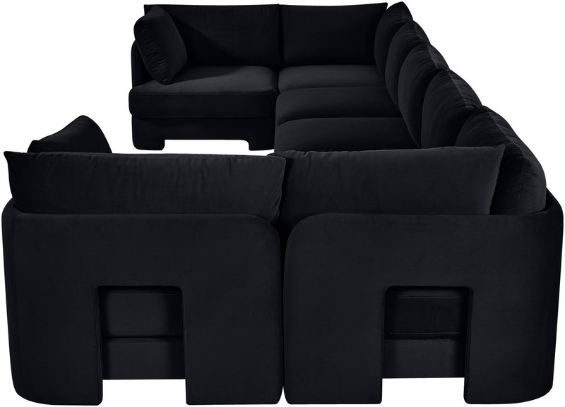 Hammond - Velvet Performance Fabric Upholstered 7 Piece U-Shaped Sectional