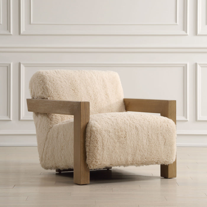 Jackson - Sheepskin Accent Chair - Light Brown