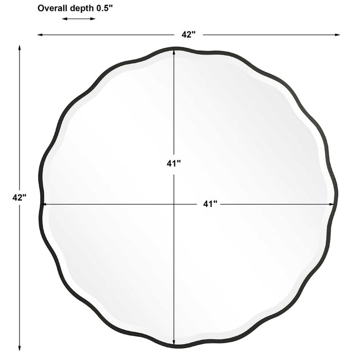 Aneta - Round Mirror - Black