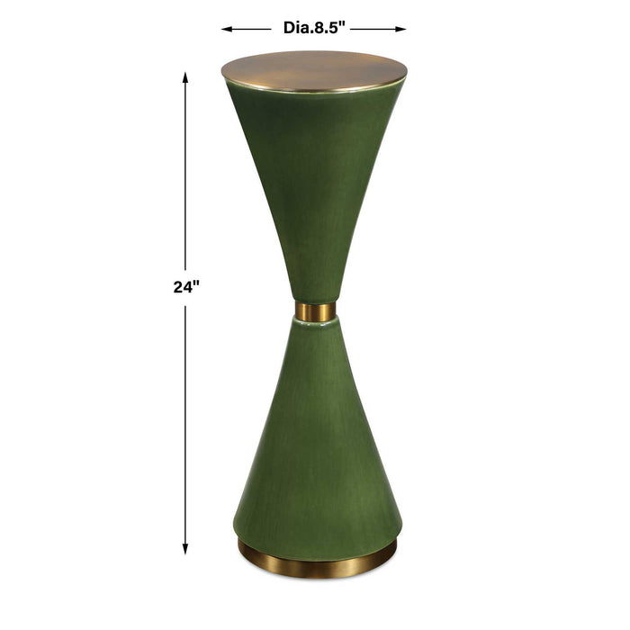 Ronde - Drink Table - Brass / Jade Green