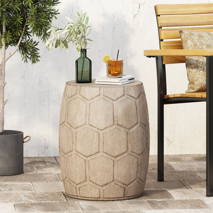 Outdoor Lightweight Concrete Side Table - Natural