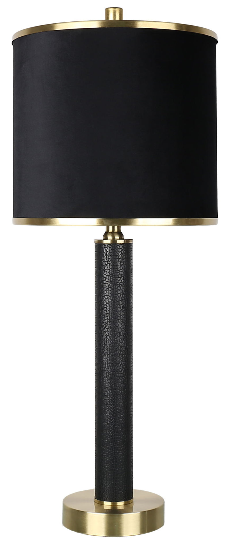 Midnight Regent - 27 X 11 - Pu Leather Table Lamp (Set of 2) - Black Pu Gator Leather