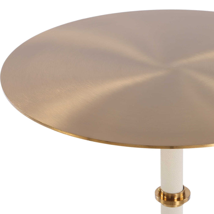 Cyprus - Accent Table - Brass / White