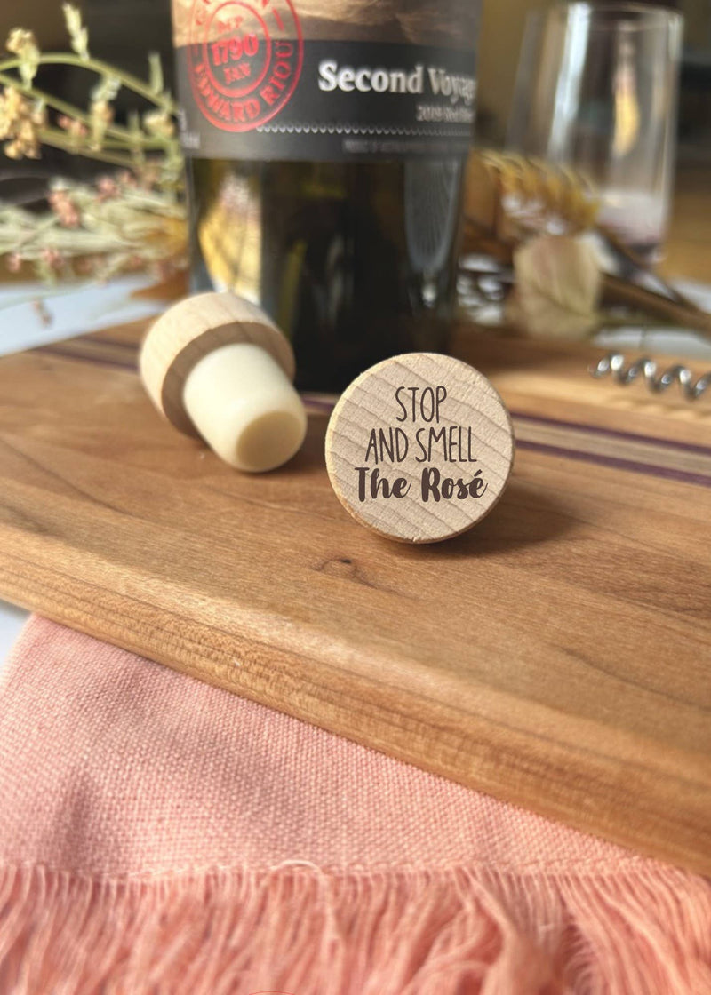 Engraved Wood Wine Bottle Stoppers - Pack of 4 Toppers