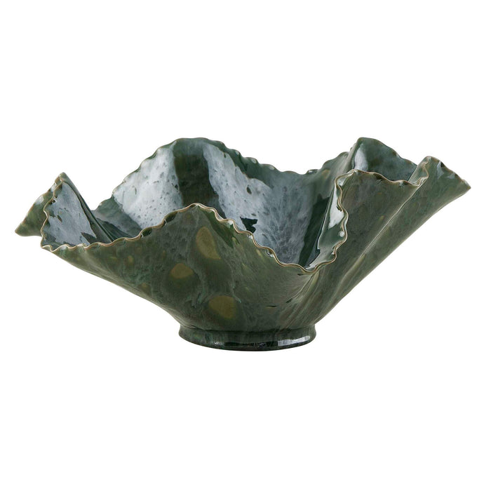 Verdant Bloom - Outdoor Bowl - Emerald Green