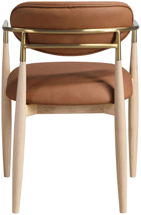 Riccio - Dining Arm Chair (Set of 2) - Natural And Gold Frame