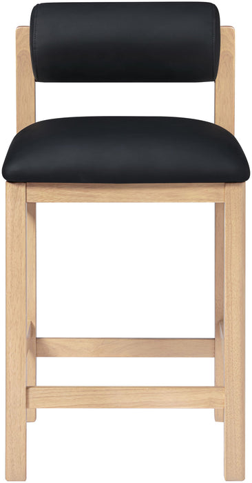 Roundhill - Faux Leather Counter Stool - Natural Frame