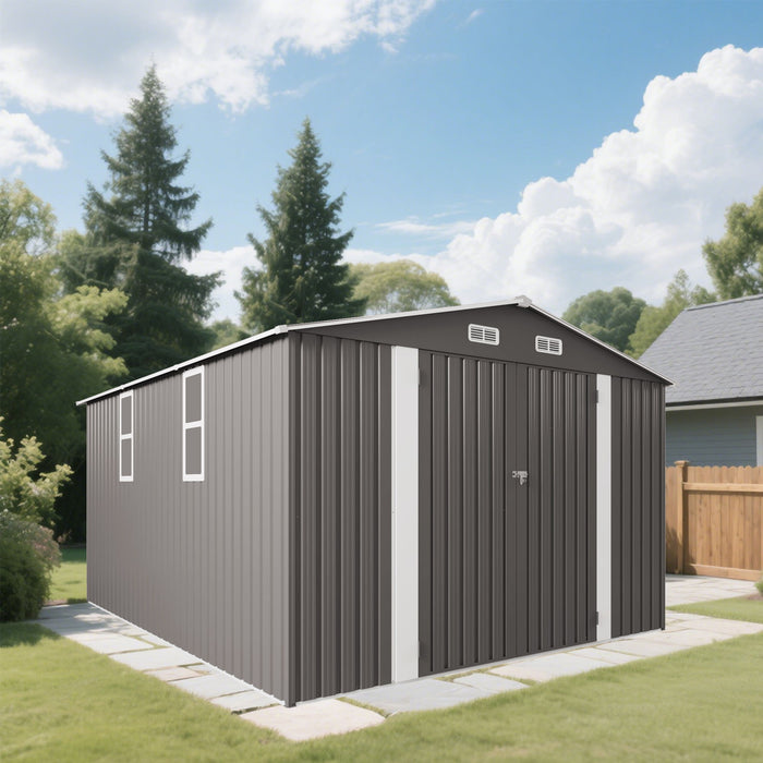 Large Outdoor Storage Shed With Lockable Door, Air Vent