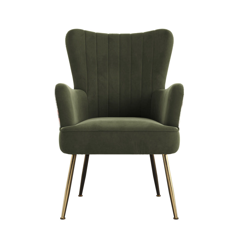 Accent Chair With Unique Print Fabric