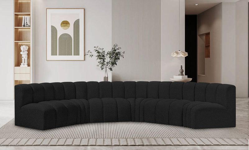 Arc - Boucle Fabric 6 Piece U-Shaped Modular Sofa