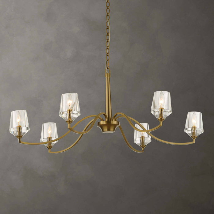 Barcelona - 6 Light Brass Chandelier - Gold