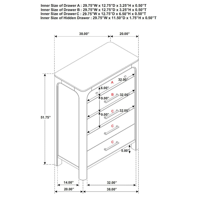 Flores - 5 Drawer Chest - Mango Color