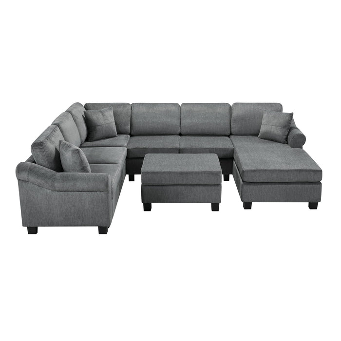 Contemporary U - Shaped Sectional Sofa With Movable Storage Ottoman