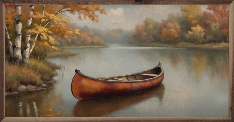 Red Canoe On The Lake