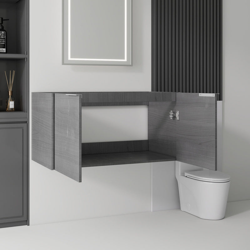 Floating Bathroom Vanity Cabinet With Soft Close Double Doors, Spacious Interior Storage, Wall Mounted, Cabinet Only