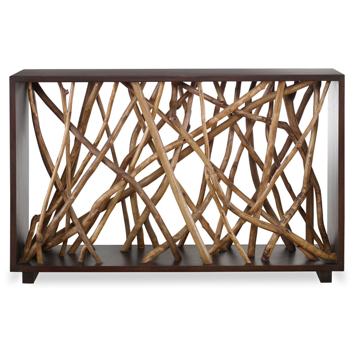 Teak Maze - Console Table - Dark Brown