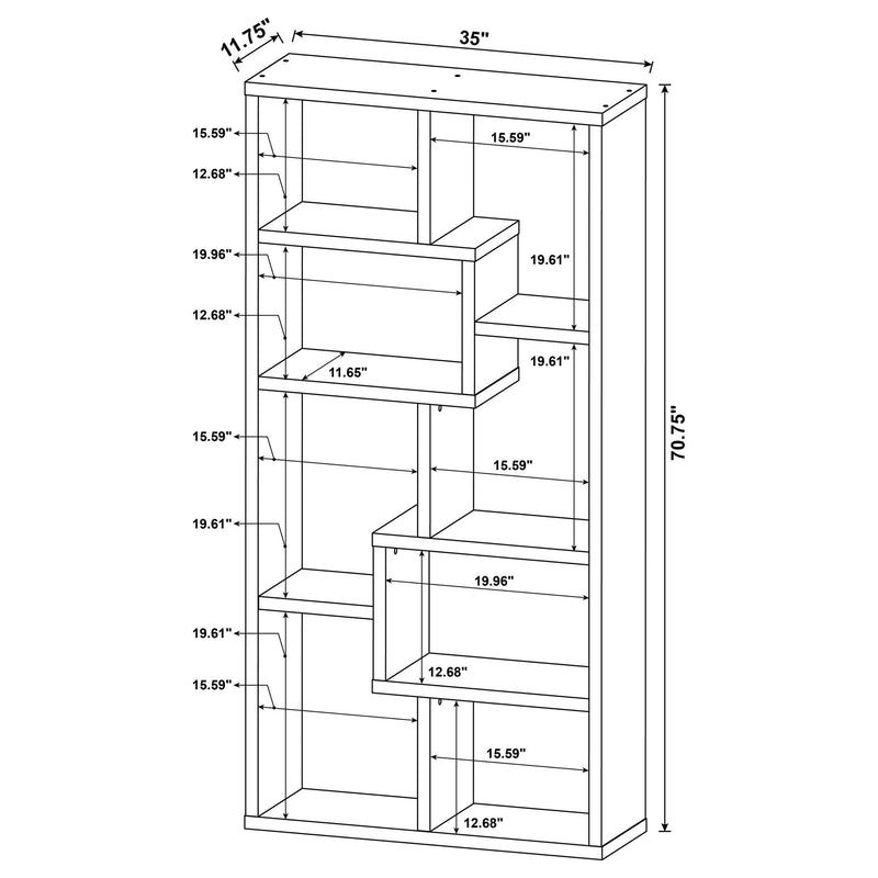 Currey - 6 Shelf Bookshelf - Mango Color