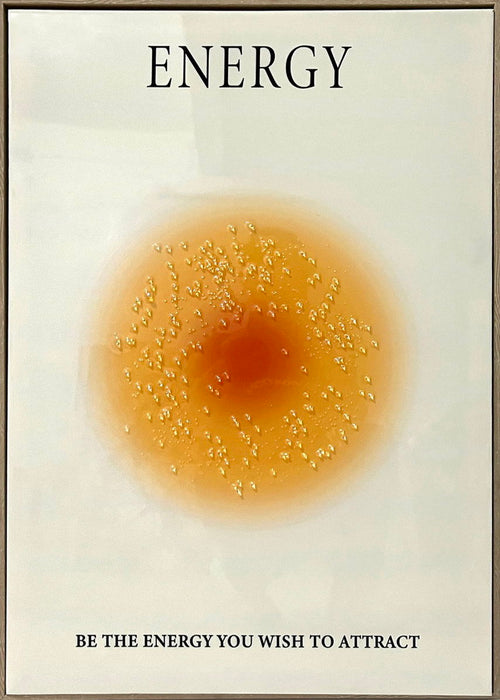 "Radiant Energy" Hand-Embellished Canvas In Frame - Gold / White