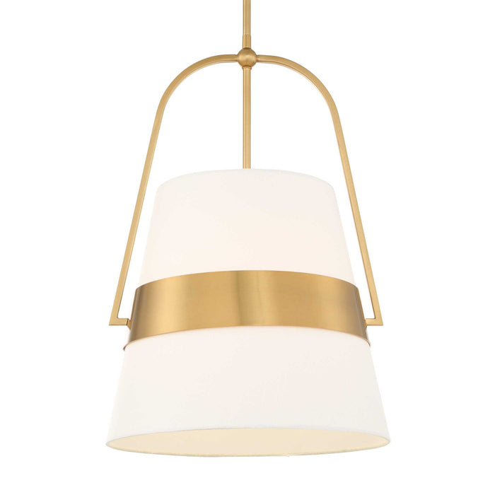 Harness - 1 Light Shade Pendant - White / Gold