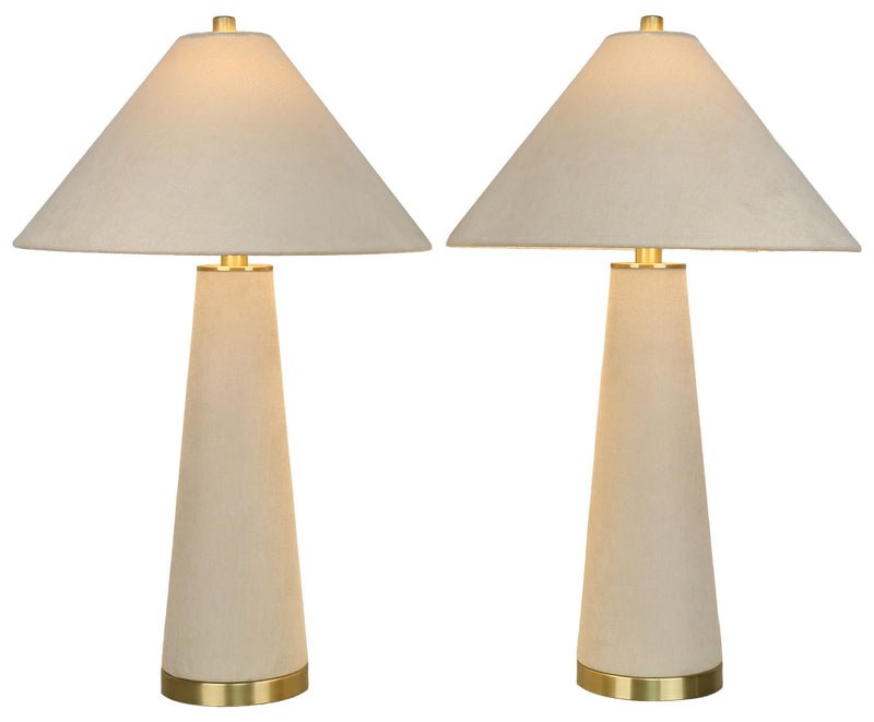 Ivory Reverie - 30 X 18 - Textured Linen Table Lamp (Set of 2) - Ivory Textured Linen