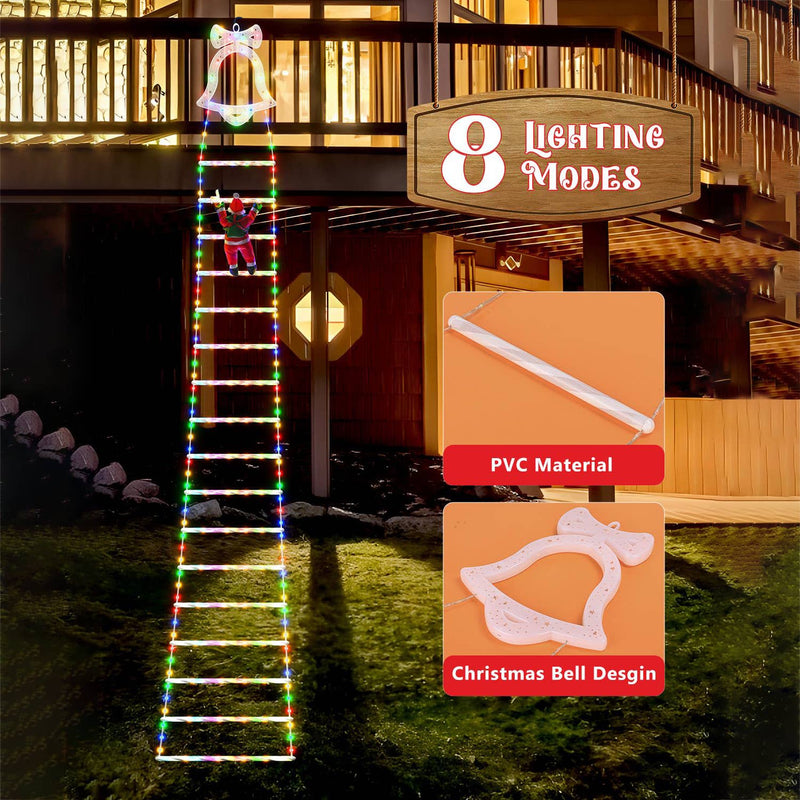 Santa Claus Ladder Lights Christmas Lights