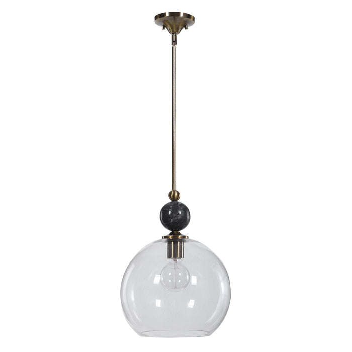 Mendota - 1 Light Glass Pendant - Pearl Silver