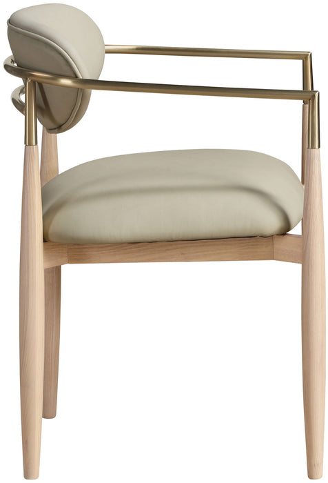 Riccio - Dining Arm Chair (Set of 2) - Natural And Gold Frame