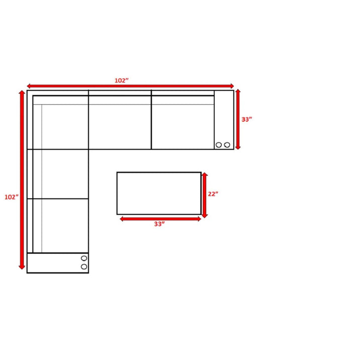 Modern Patio Rattan Sectional Set With Cushions