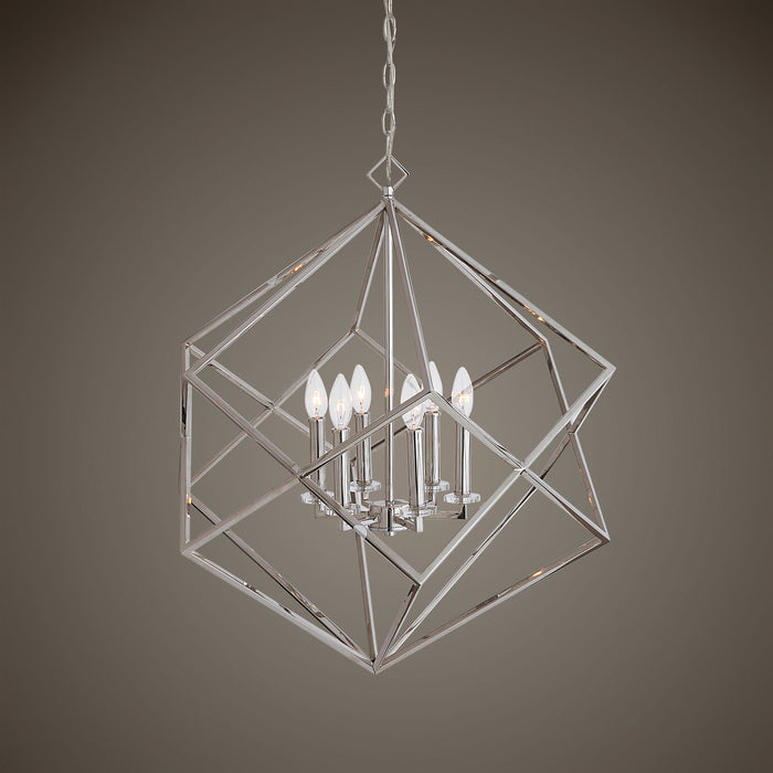 Euclid - 6 Light Cube Pendant - Nickel