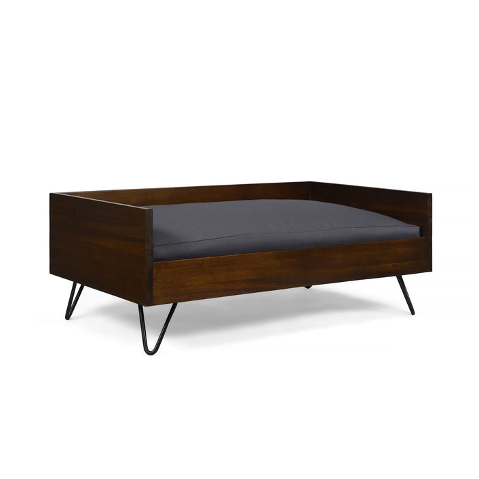 Dog Bed With Sleek Hairpin Legs - Reclaimed Oak / Iron