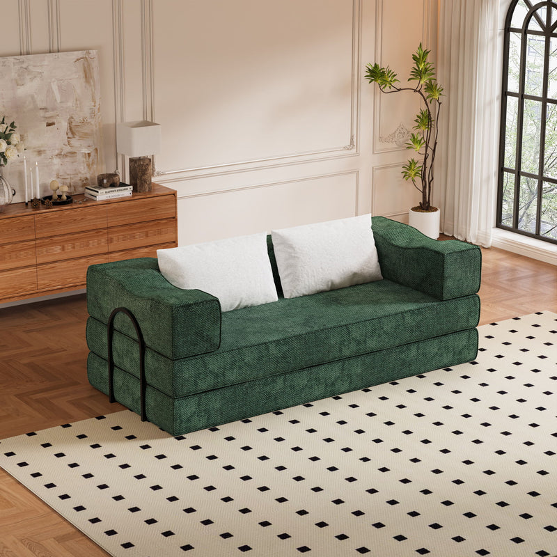 3 Seat Folding Floor Couch & King Size Bed Mattress