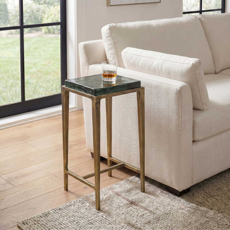 Preston - Square Accent Table - Brass,Gold