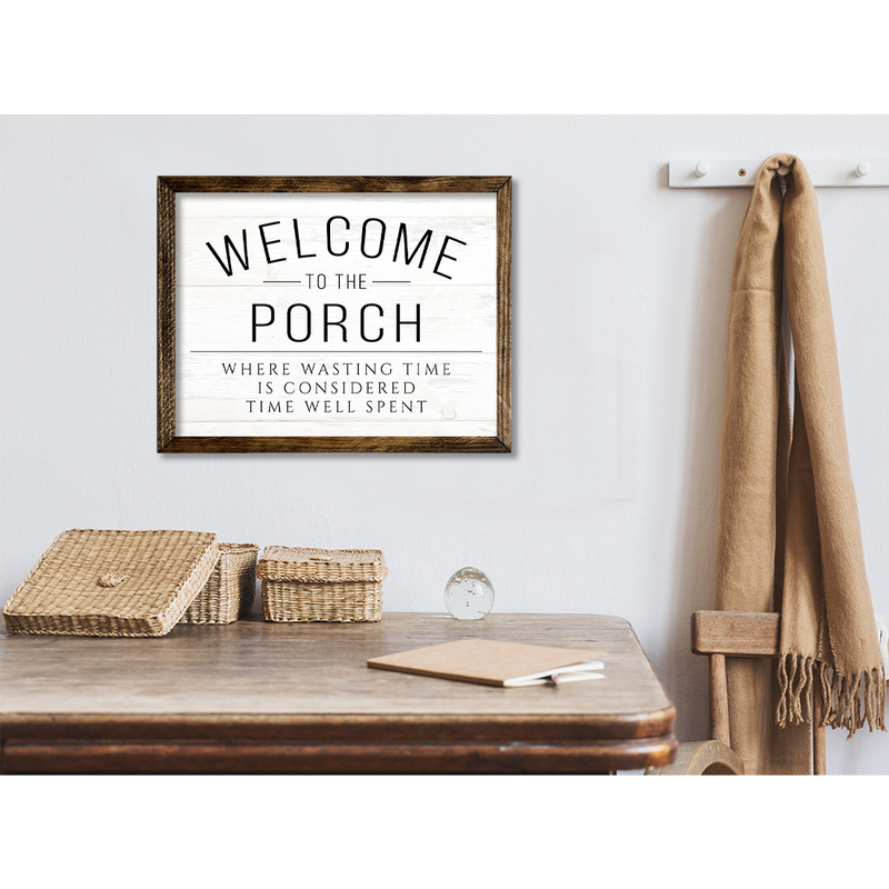 TIMBERLAND FRAME WELCOME TO THE PORCH WHITE