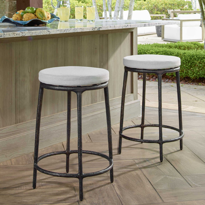 Thayer - Outdoor Counter Stool - Black / White