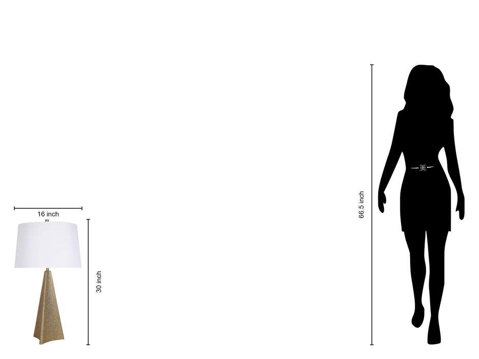 "Golden Apex" Ceramic Table Lamp (Set of 2) - Electroplated Gold