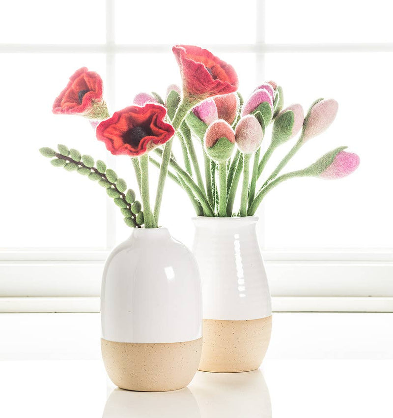 Red Poppy Stem-12.5"H