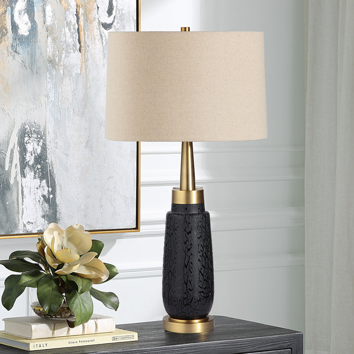 Spyglass - Wood Grain Table Lamp - Black