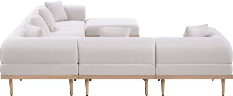 Laguna - 7 Piece Resilient Water Resistant Fabric 142" Upholstered Outdoor Patio Modular Sectional