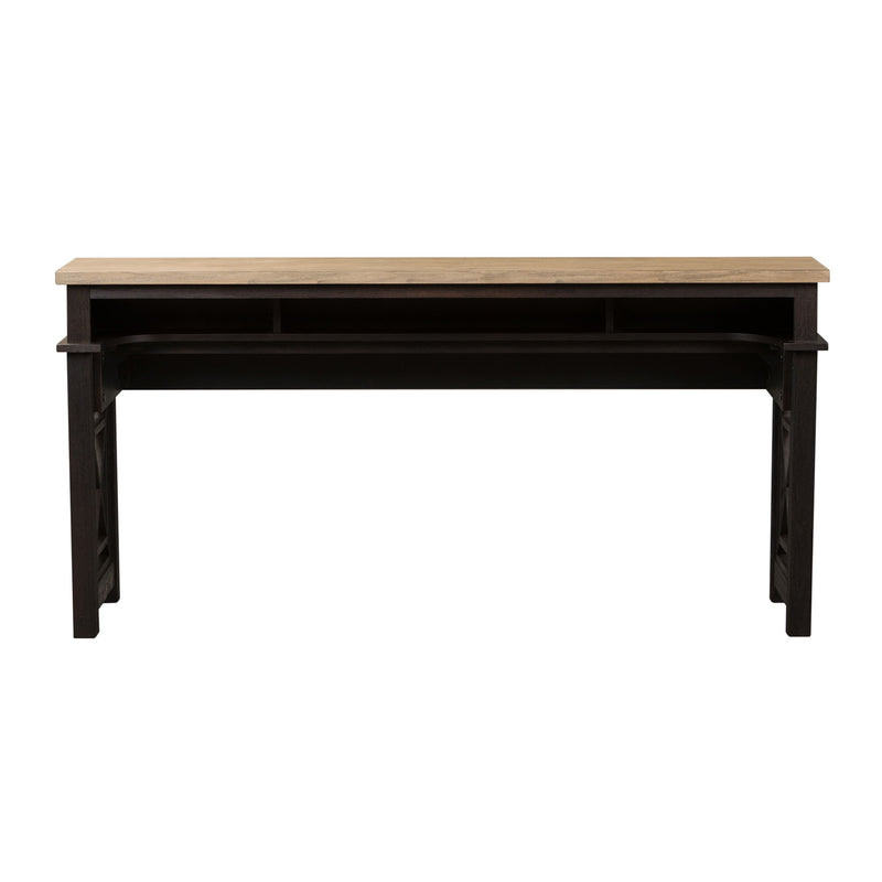 Heatherbrook - 4 Piece Console Set (1 Console 3 Stools) - Charcoal & Ash