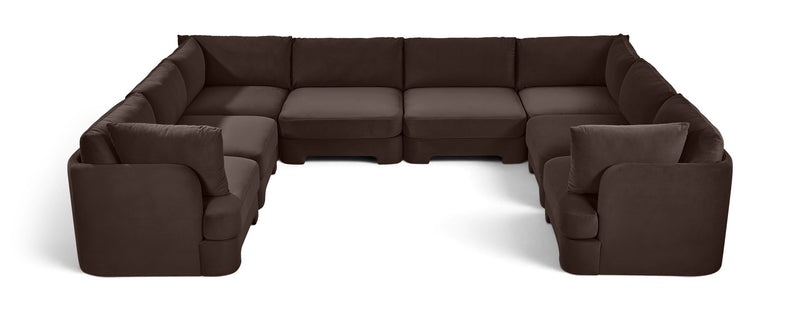 Hammond - Velvet Performance Fabric Upholstered 8 Piece U-Shaped Sectional